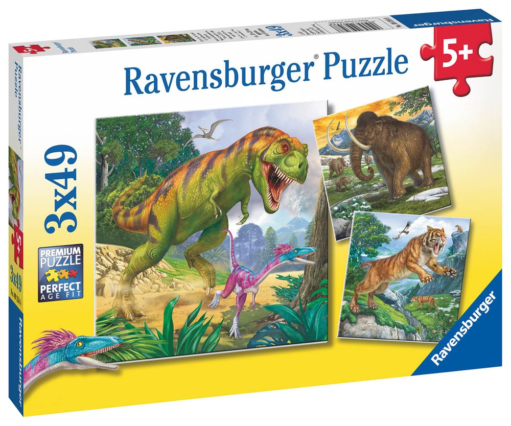 Levně Ravensburger Dinosauři a čas 3x49 dílků