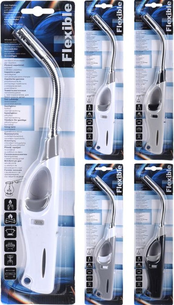Levně zapalovač 28cm, ohebný, plnící, 4 barvy