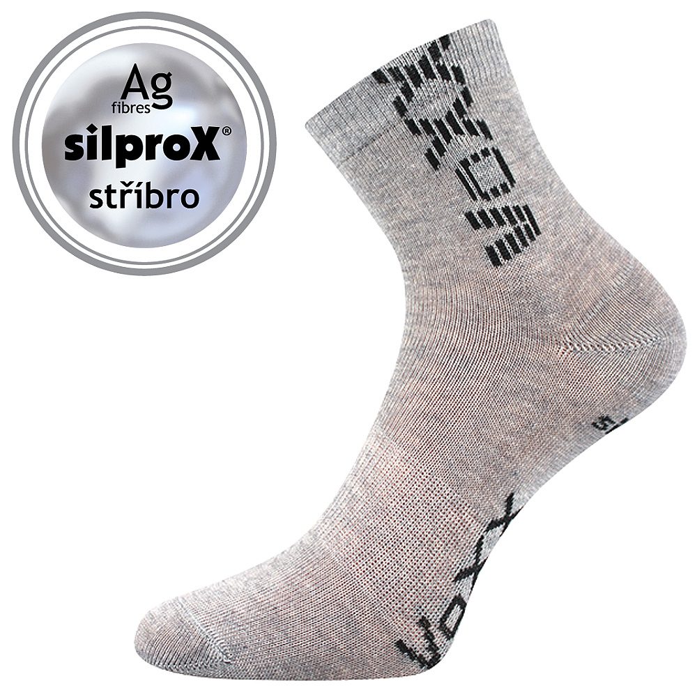 Levně VoXX Klasické dětské ponožky Adventurik - sv. šedá - melír - 25-29