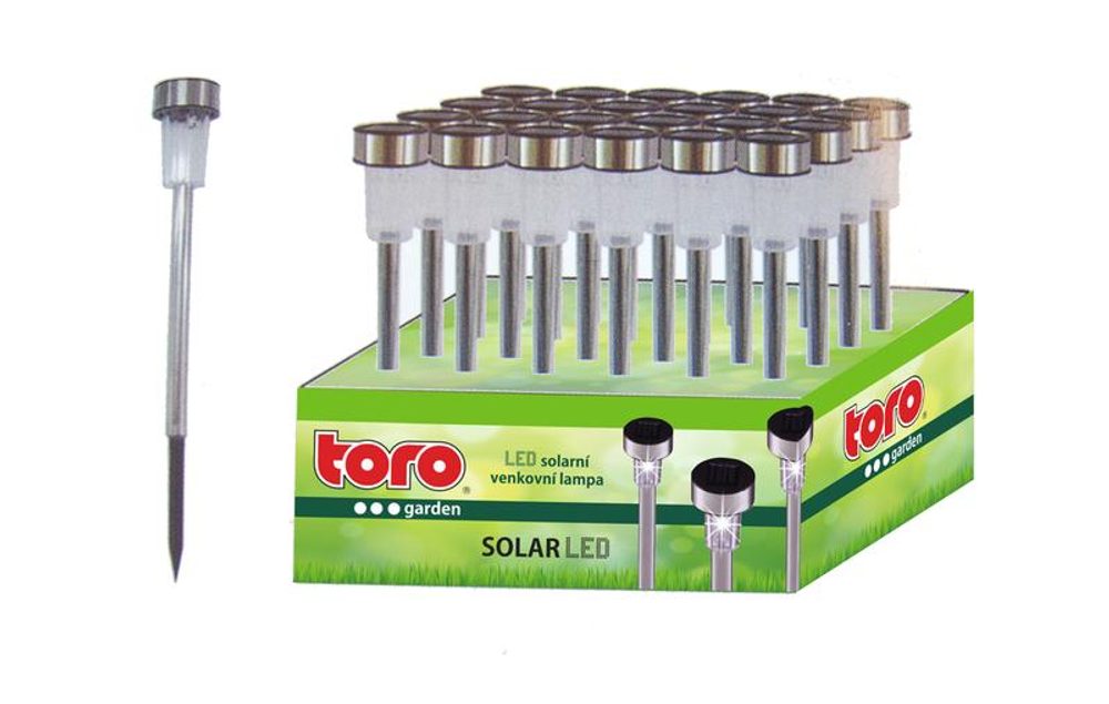 Levně TORO SOLÁRNÍ LED SVĚTLO 36,5cm, stříbrná, plast, nerez