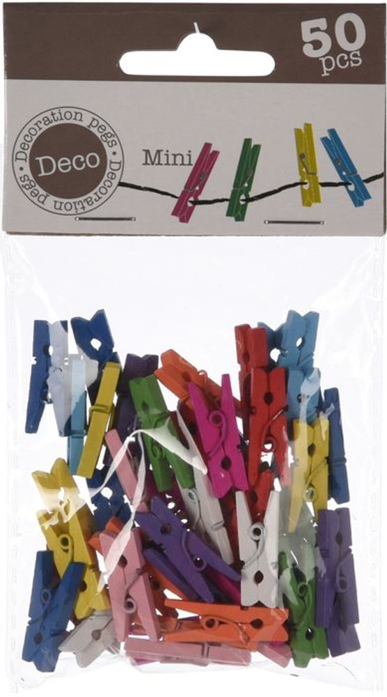 Levně kolíčky 50ks MINI, 2,5x0,8x0,3cm,barevné,dřevěné