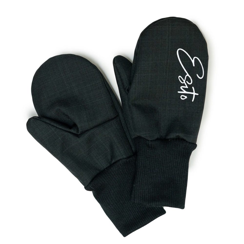 ESITO Zimní palcové rukavice softshell s beránkem Black - černá - 1 - 2 roky černá