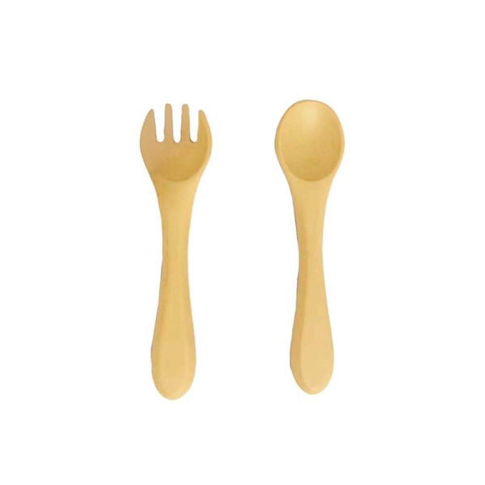 KITCHISIMO PŘÍBOR PRO DĚTI 2KS SILIKON KITCHISIMO ŽLUTÁ