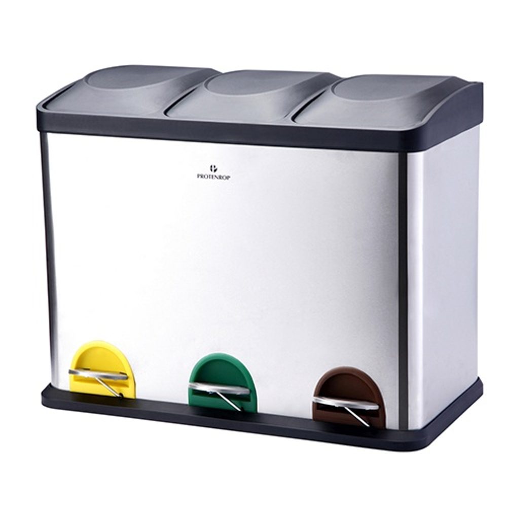 Levně BERGNER Koš odpadkový pedálový na tříděný odpad 45 L nerez PT-9338