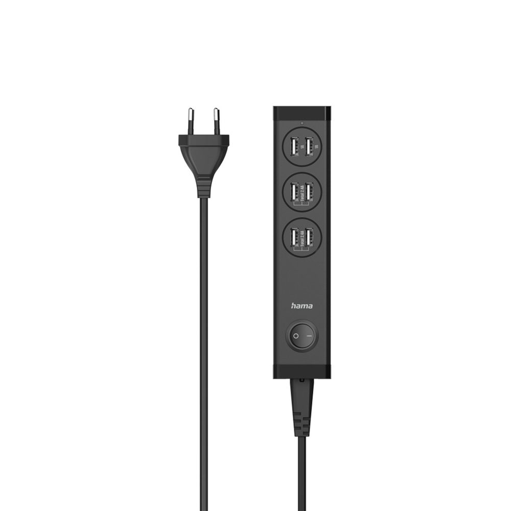 Levně Hama síťová USB nabíječka 6x USB, 24 W, kabelová