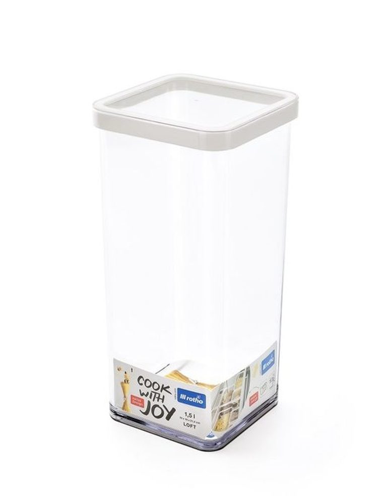 Levně dóza 1,50l LOFT, 10x10x21,4cm, těsnění, pevný plast