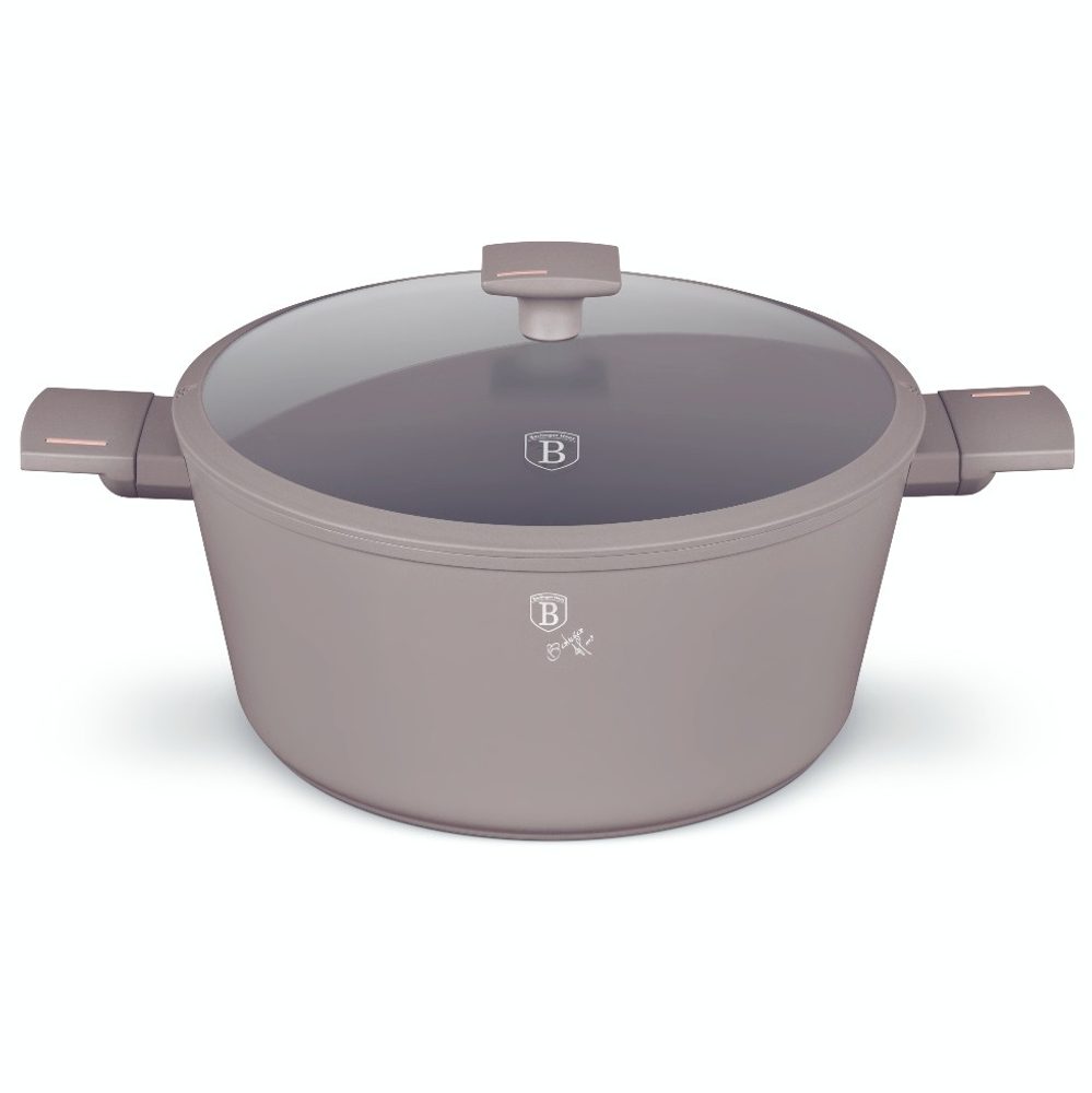 BERLINGERHAUS Kastrol s titanovým povrchem a poklicí 24 cm Taupe Collection BH-8101