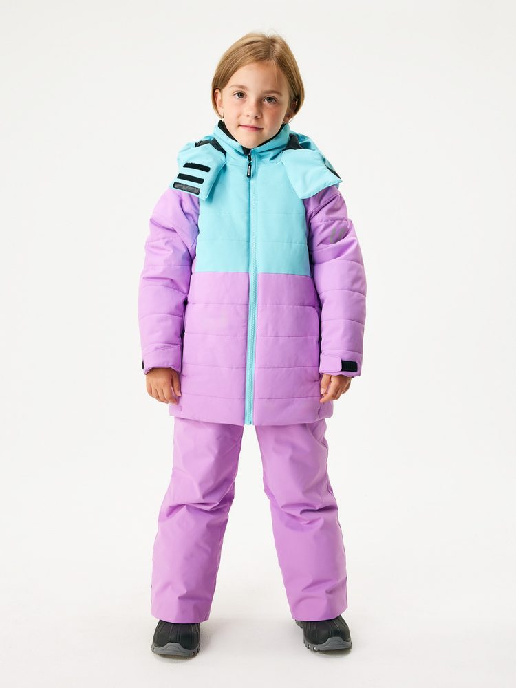 Levně Unuo Dětské zimní rostoucí oteplovačky Ski, Lila - 158/164