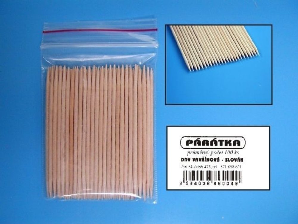Levně párátka 100ks, kulatá-oboustranná, PE sáček