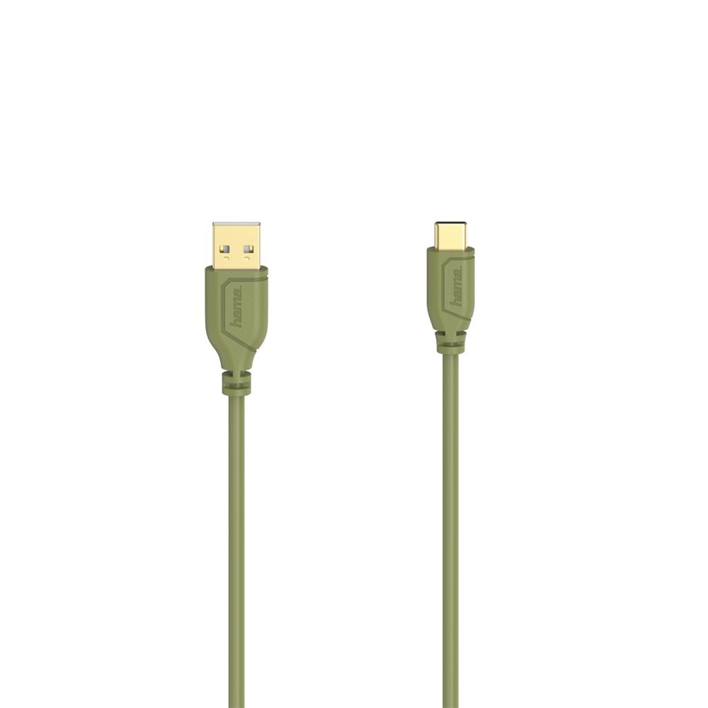 Levně Hama USB-C 2.0 kabel typ A-C 0,75 m, Flexi-Slim, zelený