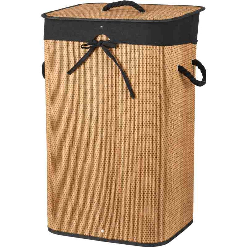 Levně EXCELLENT HOUSEWARE Koš na prádlo bambus 40x30x60 cm hnědá/černá KO-KR9000070