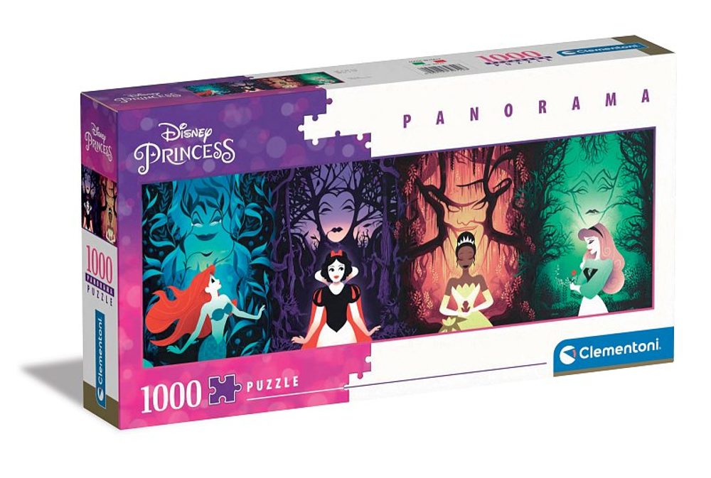 Levně CLEMENTONI Puzzle 1000 dílků panorama - Disney princezny