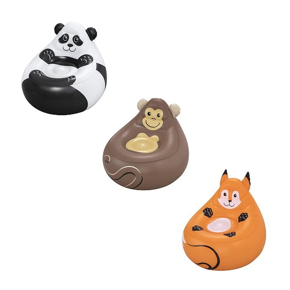 Levně Bestway Nafukovací křeslo Útulná zvířátka, assort, liška, panda, opice