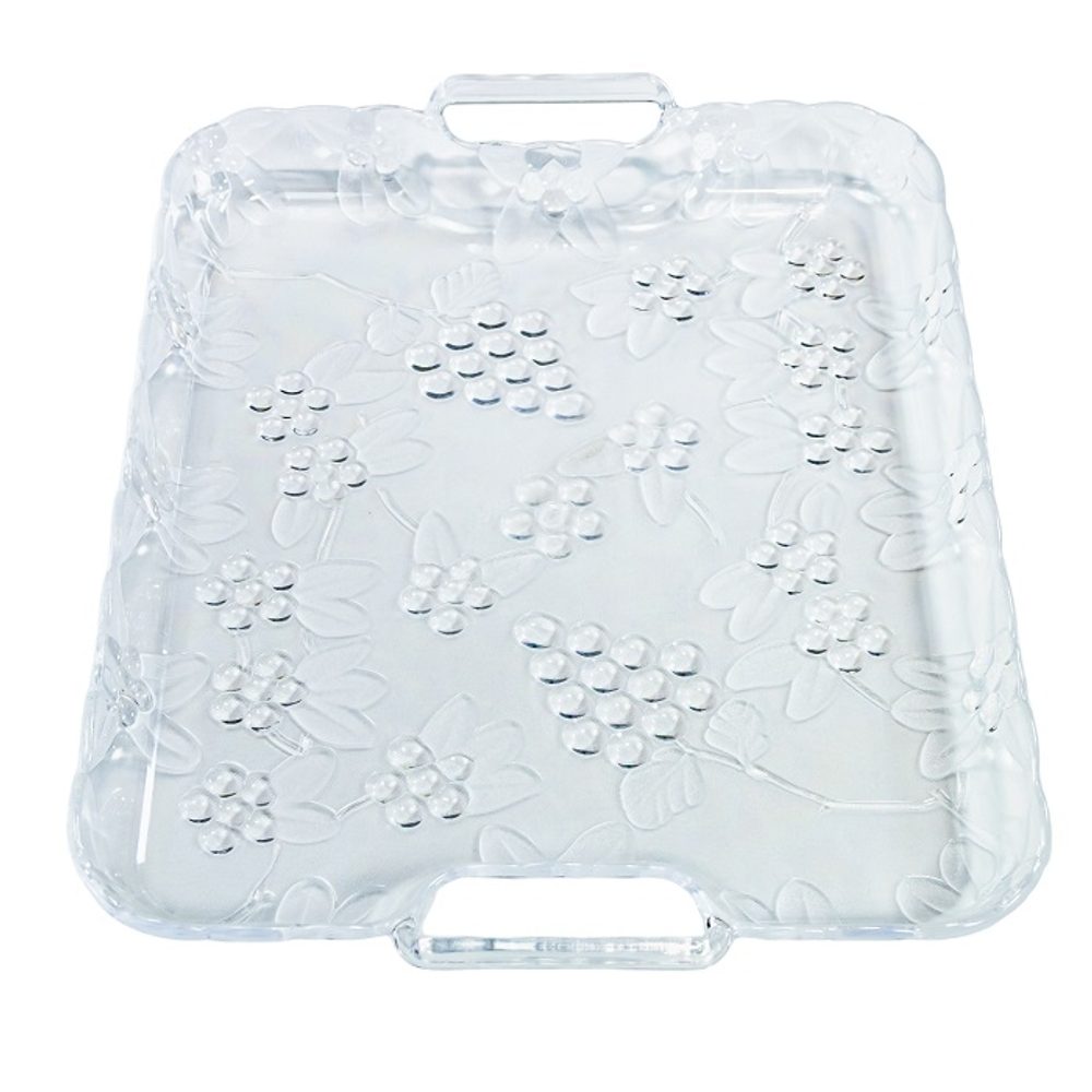Levně podnos 29x23x3cm KRYSTAL, brus, transp.plast