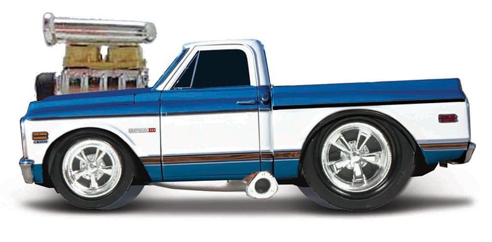 Levně Maisto - Muscle Machines - 1972 Chevrolet C10 Pickup, modro-bílá, 1:64