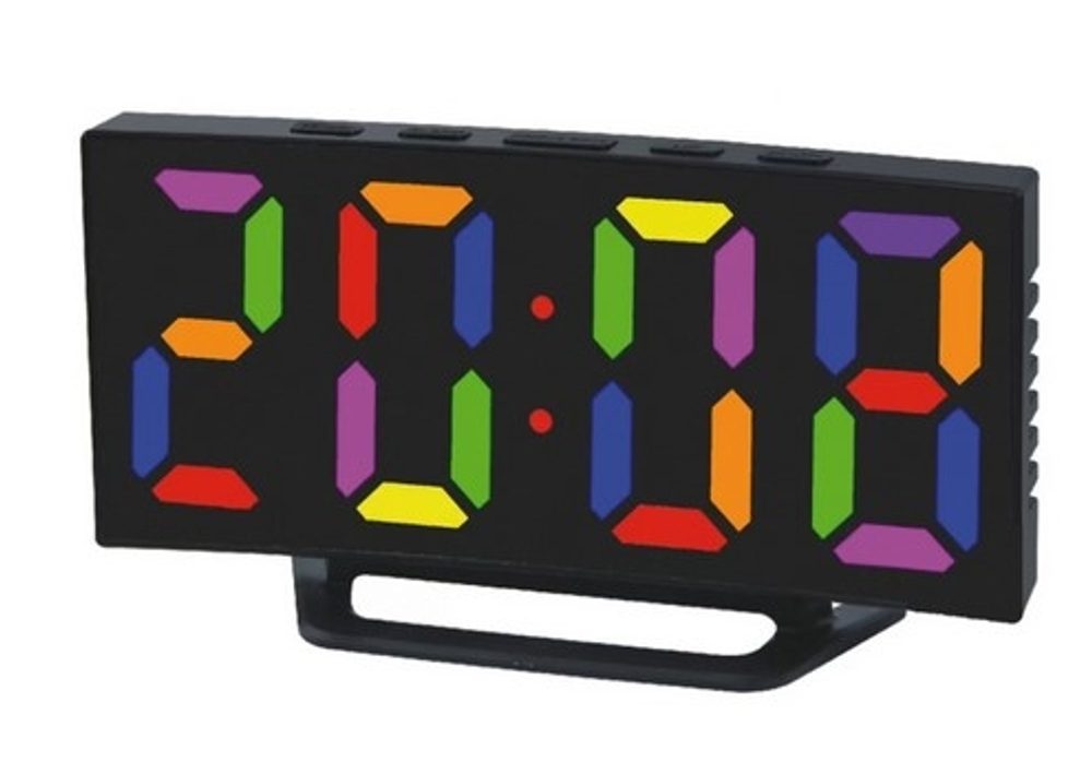Levně hodiny dig., budík, teploměr B-5189, LED 17x7,2x 4,5cm, měn.barva
