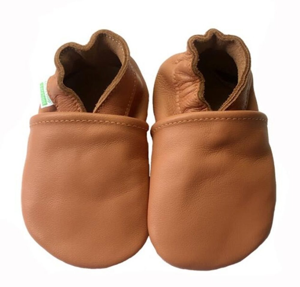 Levně Hopi Hop Barefoot kožené capáčky - hnědé - L