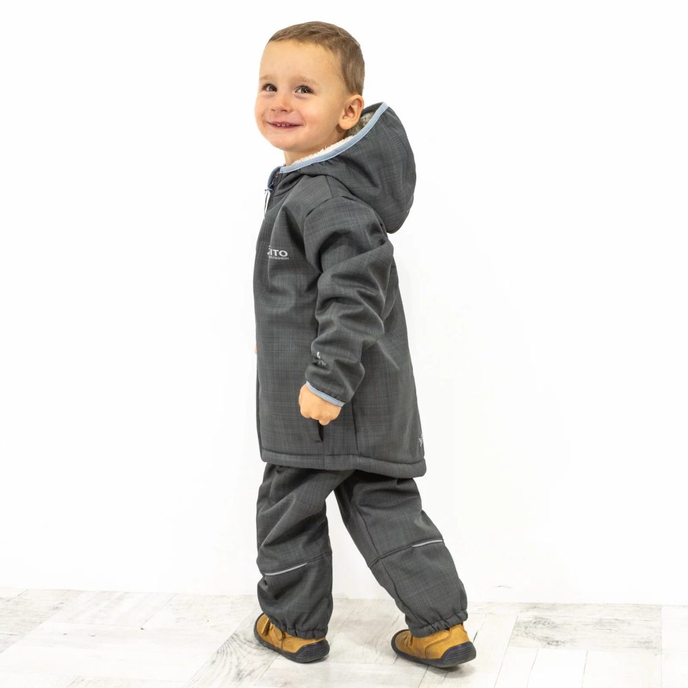 Levně ESITO Dětská zimní softshellová bunda s beránkem Grey - 86 / grey - 92 grey