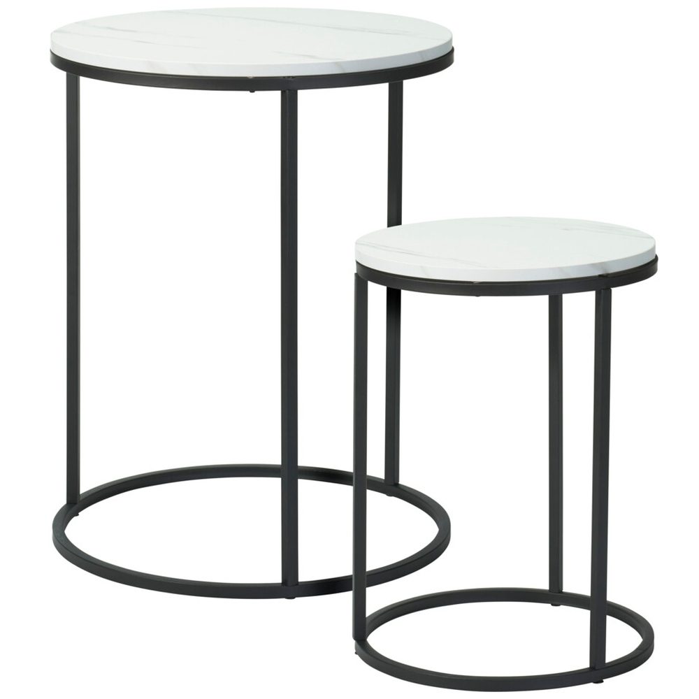 H & S COLLECTION Stolek odkládací kov/MDF bílá/černá KO-MB9000060