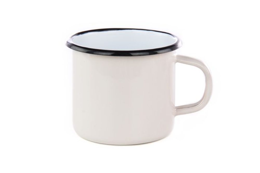 Levně hrnek d 8cm HL 0,35l bílý/černý smalt