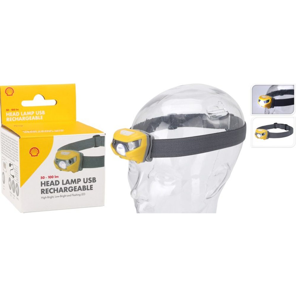 Levně SHELL Čelovka nabíjecí USB 100 lm KO-C22300340