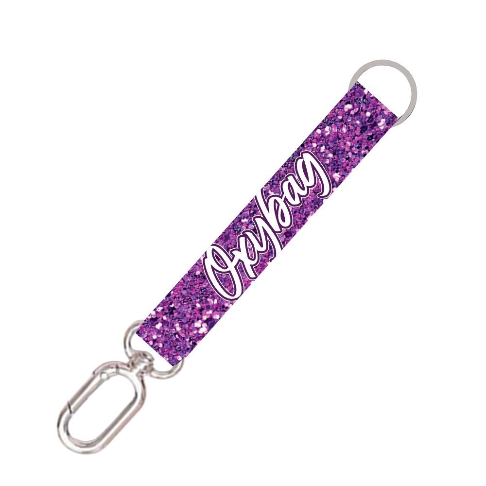 Karton P+P Krátká klíčenka s karabinkou Purple glitter
