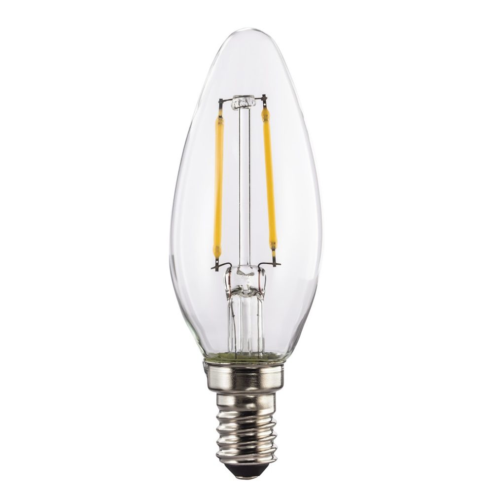 Levně Xavax LED Filament žárovka, E14, 250 lm (nahrazuje 25 W), svíčka, teplá bílá, čirá