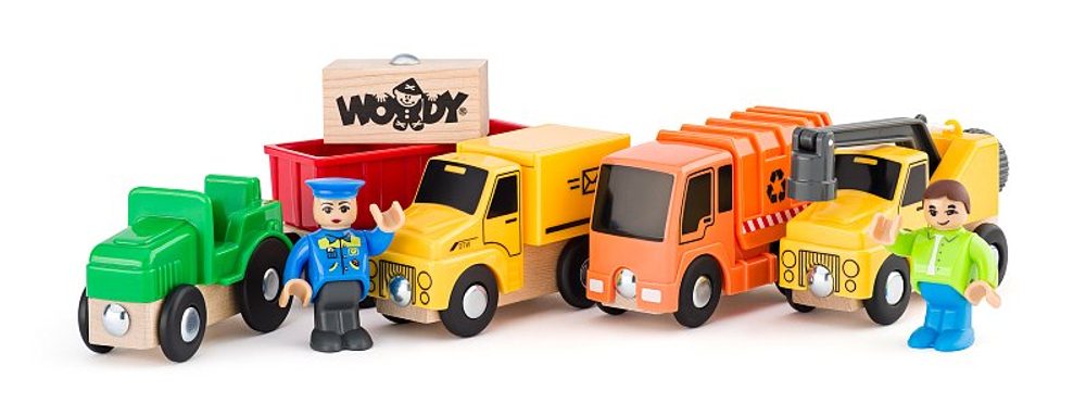 Levně WOODY Sada aut - Užitkové vozy, 8ks
