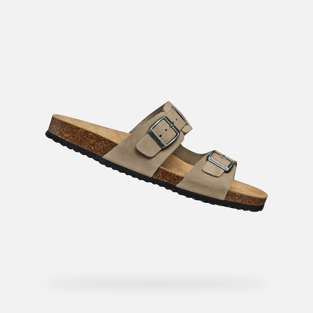 Světle šedé pánské sandály Geox Ghita - 39