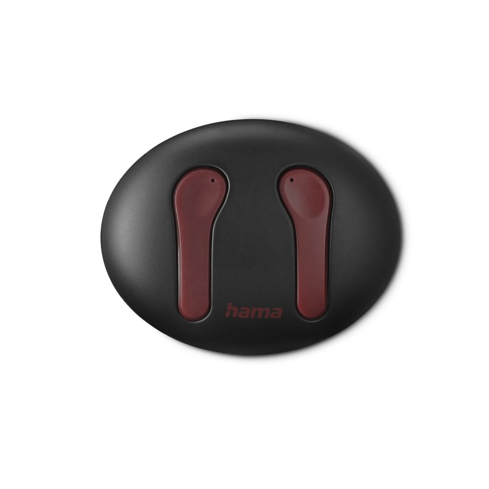 Levně Hama Bluetooth sluchátka Spirit Unchained, pecky, ENC, Qi, červená/černá