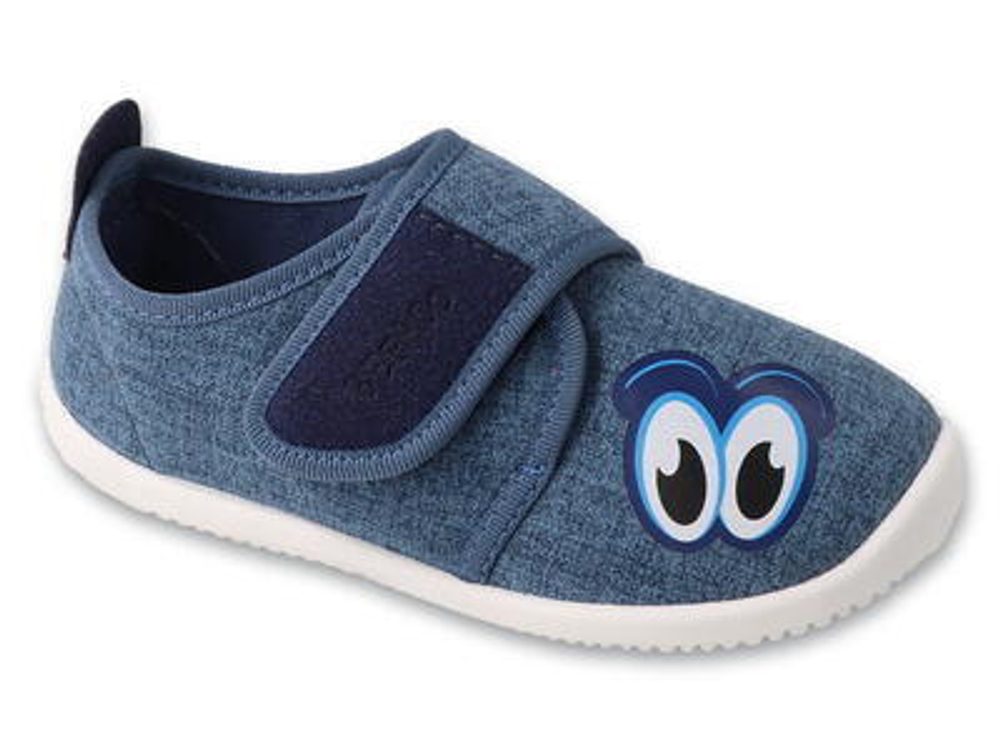 Levně Chlapecká BAREFOOT domácí obuv Befado Softer - Oči - 27
