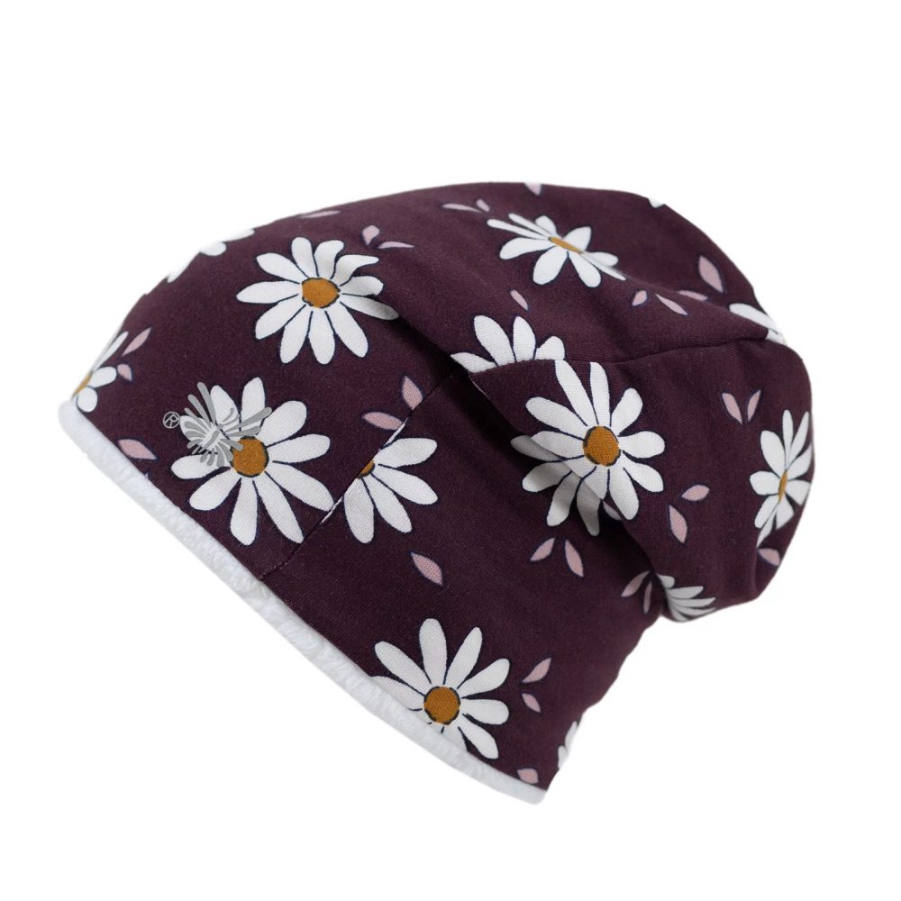 Levně ESITO Zimní čepice spadená Daisy - 44 vínová