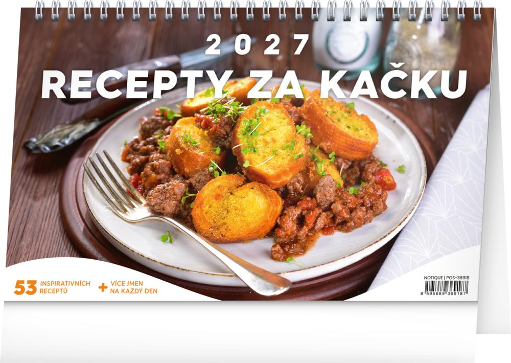 Levně NOTIQUE Stolní kalendář Recepty za kačku 2027, 23,1 x 14,5 cm