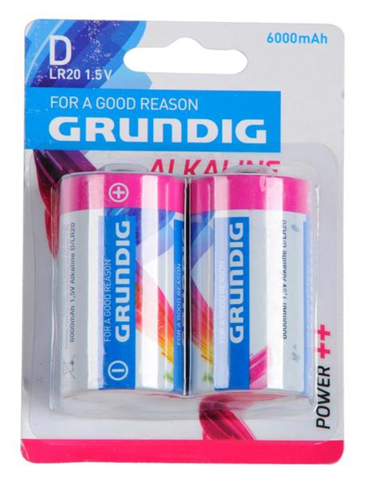 Grundig BATERIE LR20 GRUNDIG ALKALINE 6000 mAh, 2KS
