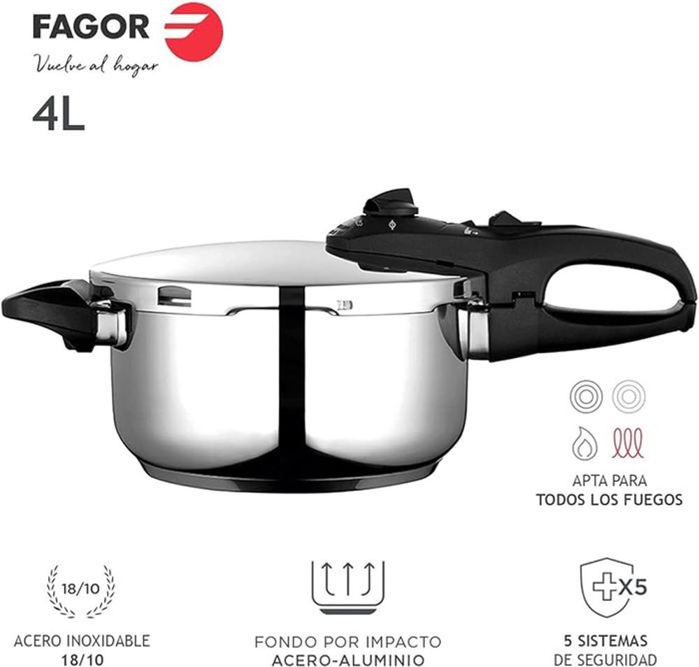 Levně hrnec tlak. 4,0 FAGOR DUO, rukojeť, IND., NR