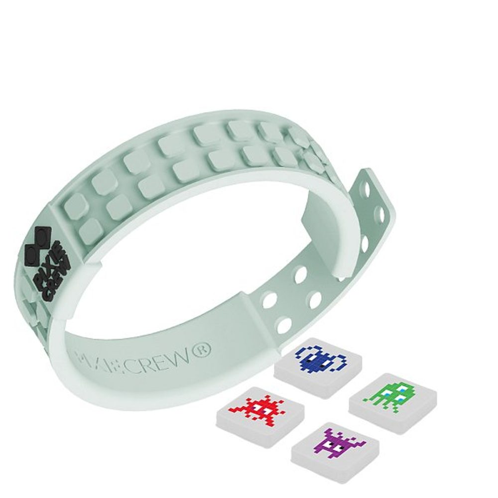 Levně PIXIE CREW Space Invaders Kreativní tématický náramek SVÍTÍCÍ VE TMĚ