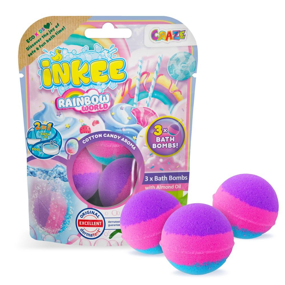 Levně INKEE- Rainbow world 3x šumivá bomba