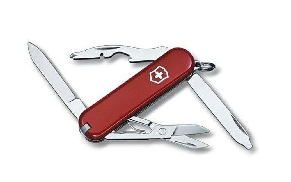 Levně nůž 10-funkcí 58mm, Rambler červený, kapesní Victorinox