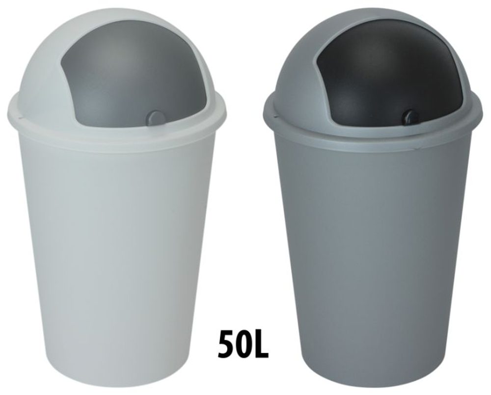 Levně koš odp.50l (d40x67cm) s klapkou, 2barvy