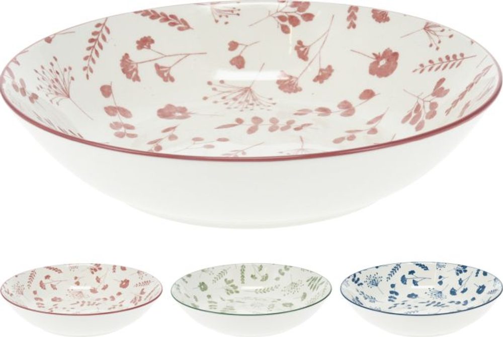 Levně talíř d20cm hluboký, KVÍTÍ, mix barev, porcelán