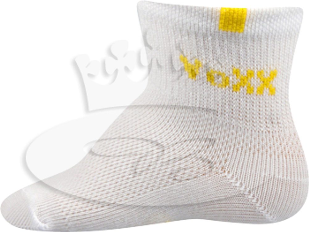 Levně Klasické dětské ponožky Fredíček Voxx bílo - žlutá - 12-14