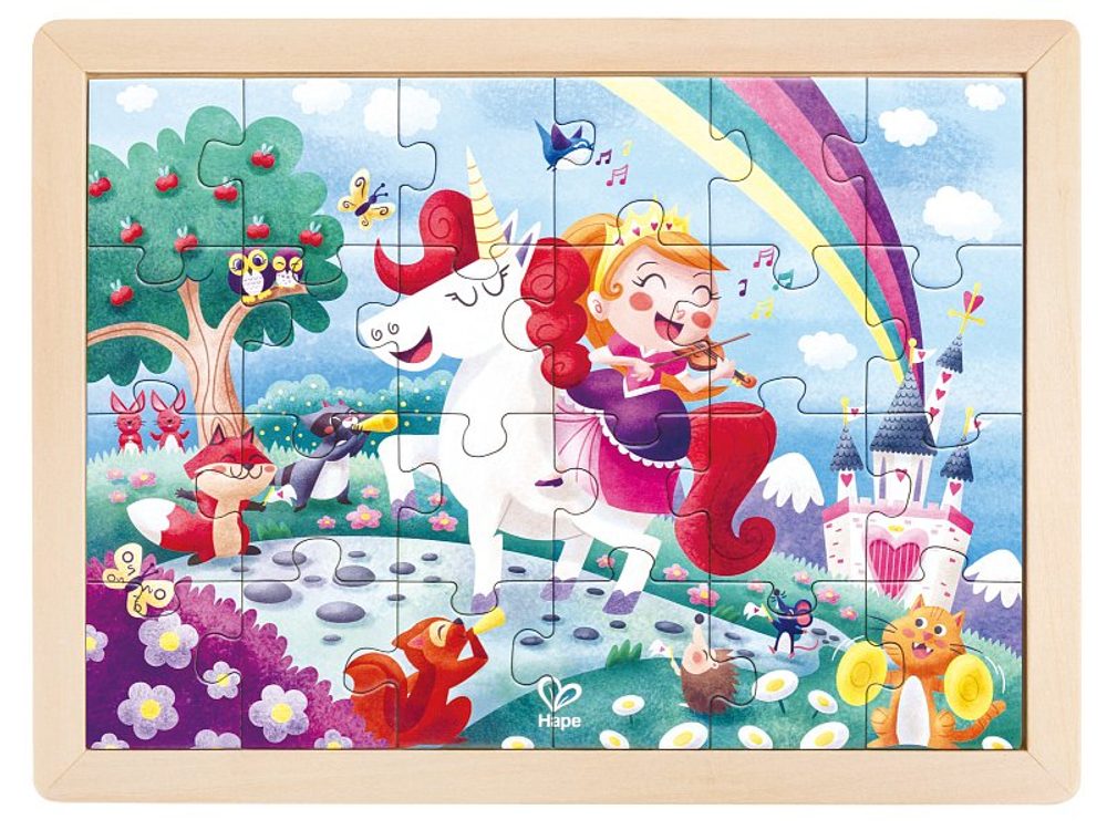 Levně Hape Puzzle - Jednorožec a přátelé