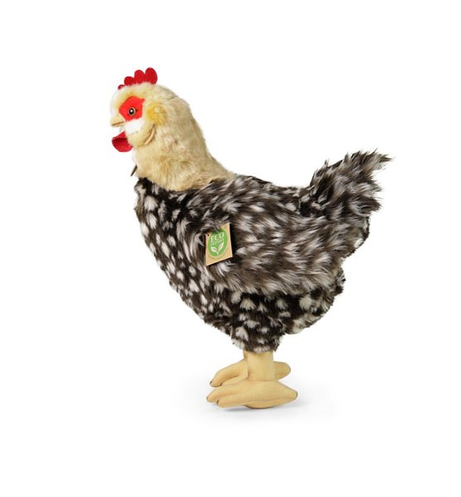 Levně RAPPA Plyšová slepice kropenatá stojící 33 cm s vejcem ECO-FRIENDLY