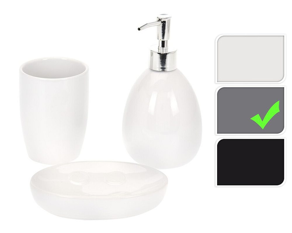 Levně EXCELLENT HOUSEWARE Sada do koupelny DOLOMITE 3 ks šedá KO-795600090seda