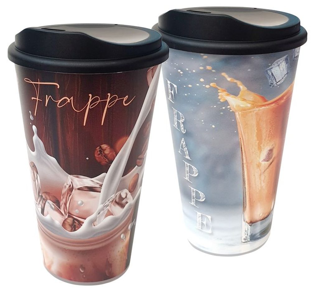 Levně kelímek 4,0dl+pítko, FRAPPÉ, plast