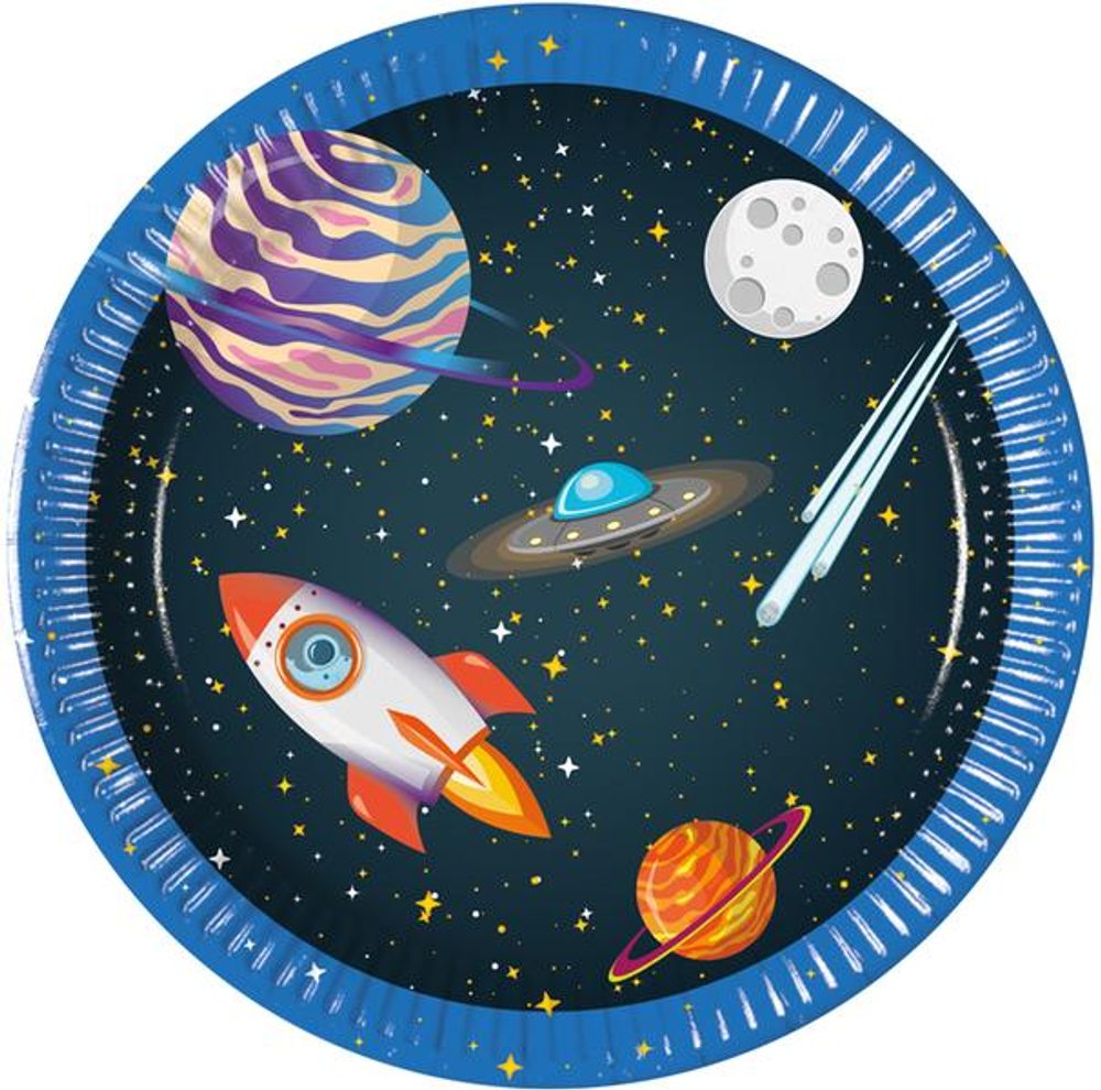 Levně PROCOS TALÍŘKY PAPÍROVÉ VESMÍR 8 KS, 20 CM