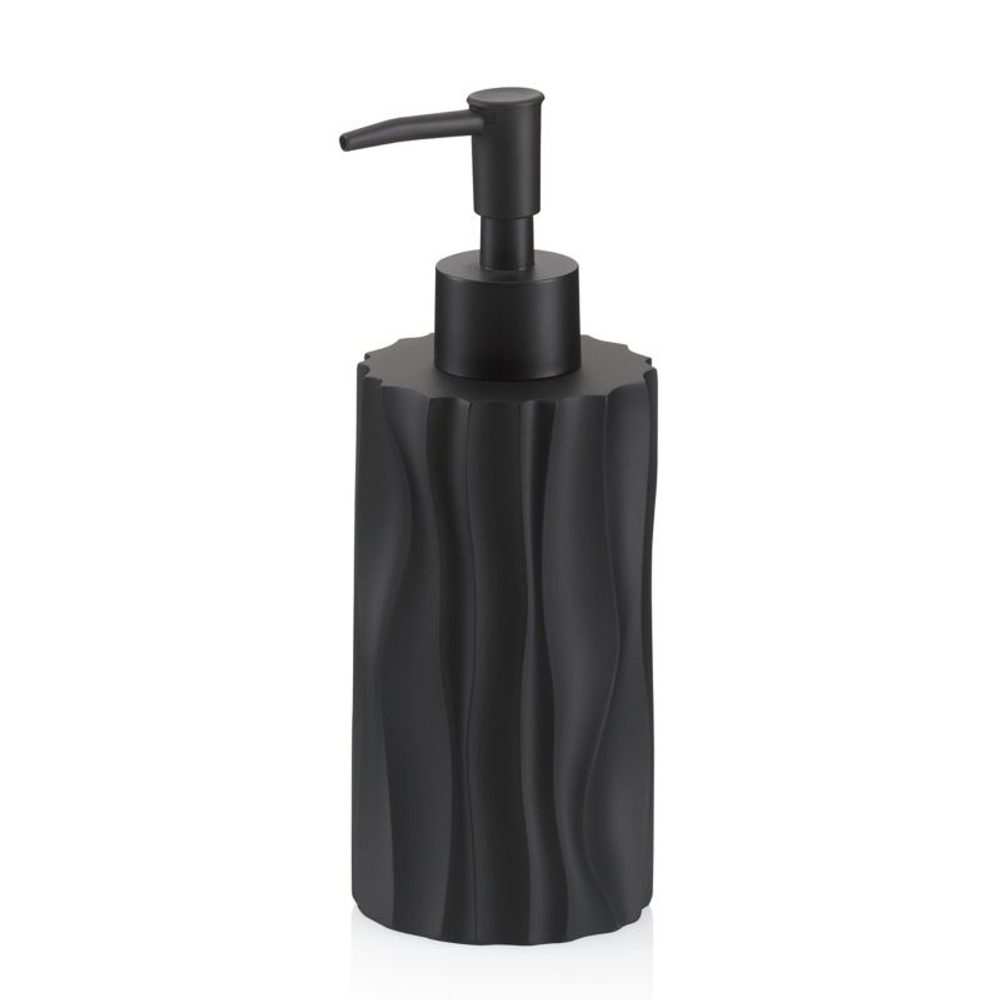 Levně KELA Dávkovač mýdla Merida polyresin černý 19,0cm 7,0cm 200,0ml KL-23766