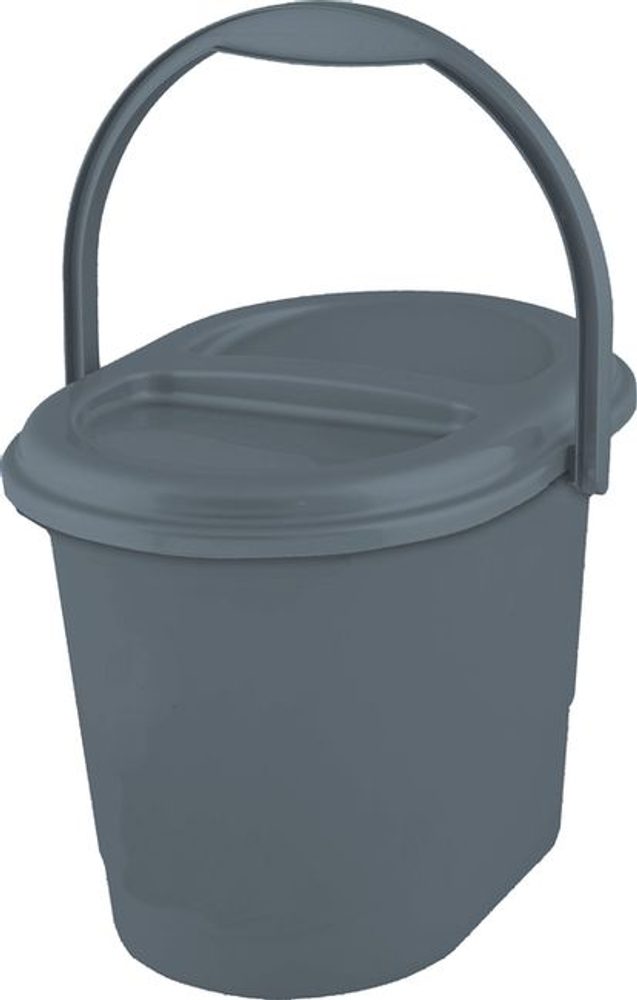 Levně vědro 13l s víkem ECO šedá 37x29,5x27,5cm, plast