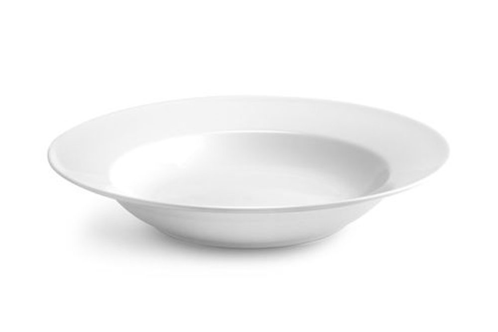 Levně talíř d23cm hluboký, PRAKTIK, bílý porcelán
