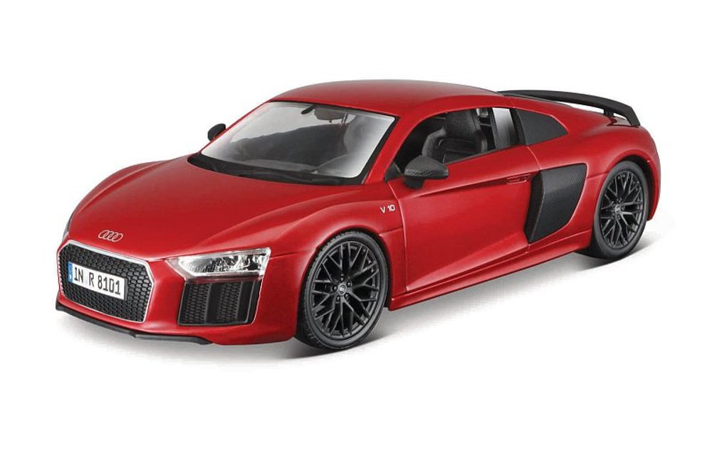 Levně Maisto - Audi R8 V10 Plus, metal červená, assembly line, 1:24